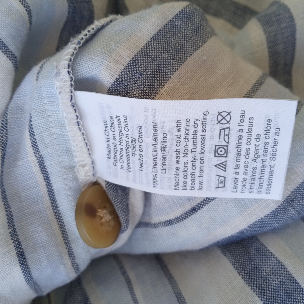 Madewell S Linen Side-Button Easy Dress - Picture 11 of 12